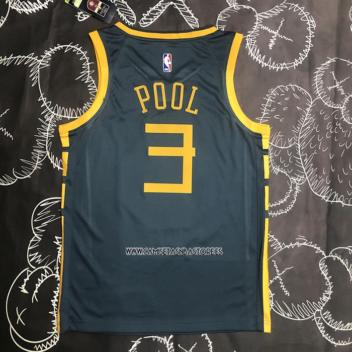 Jordan Poole NO 3 Camiseta Golden State Warriors Ciudad 2018-19 Azul